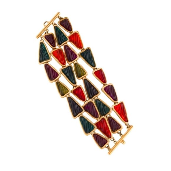 Anne Klein Couture Resin Multistrand Link Bracelet vintage item 1980s